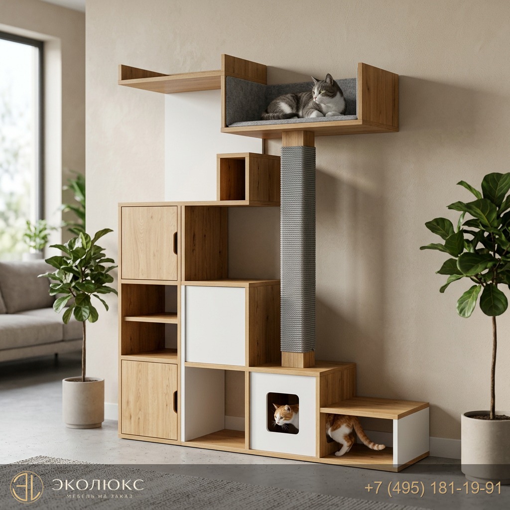 Современный игровой комплекс для кошек